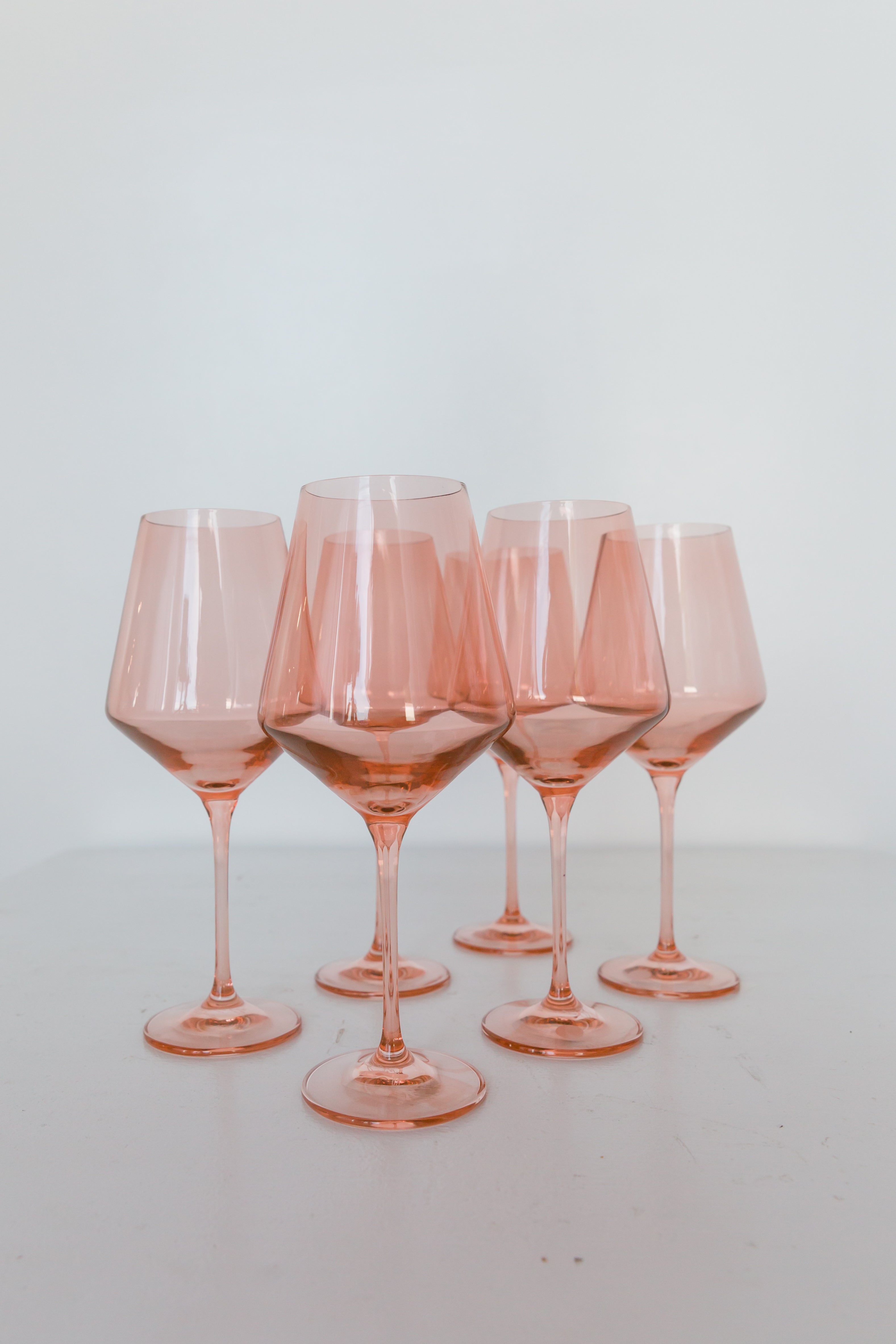 Estelle Colored Wine Stemware - Set of 6 {Blush Pink}