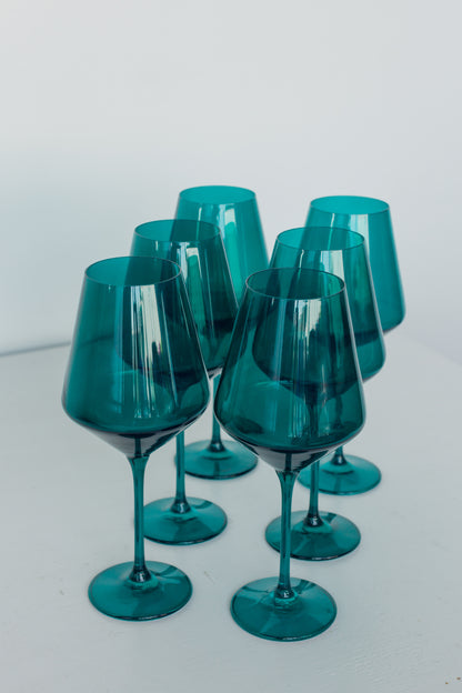 Estelle Colored Wine Stemware - Set of 6 {Emerald Green}