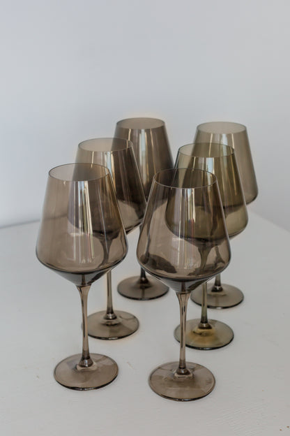 Estelle Colored Wine Stemware - Set of 6 {Gray Smoke}