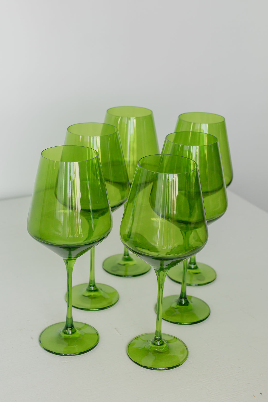 Estelle Colored Wine Stemware - Set of 6 {Forest Green}