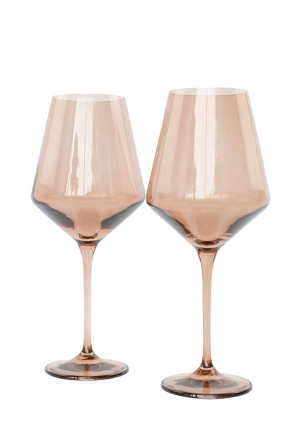 Estelle Colored Wine Stemware - Set of 2 {Amber Smoke}