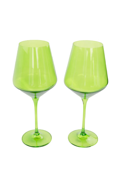 Estelle Colored Wine Stemware - Set of 2 {Forest Green}