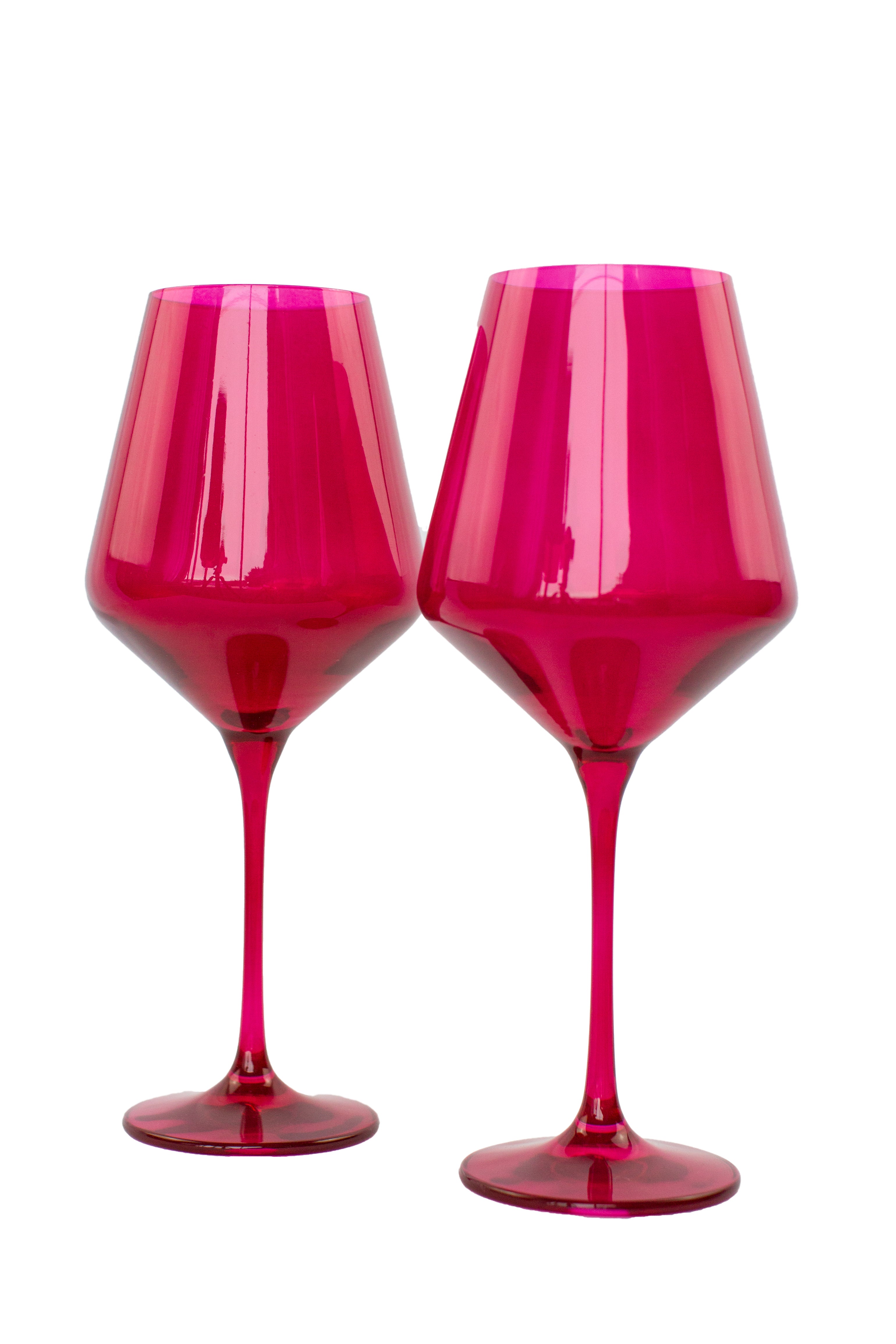 Estelle Colored Wine Stemware - Set of 2 {Viva Magenta (Our Fuchsia)}