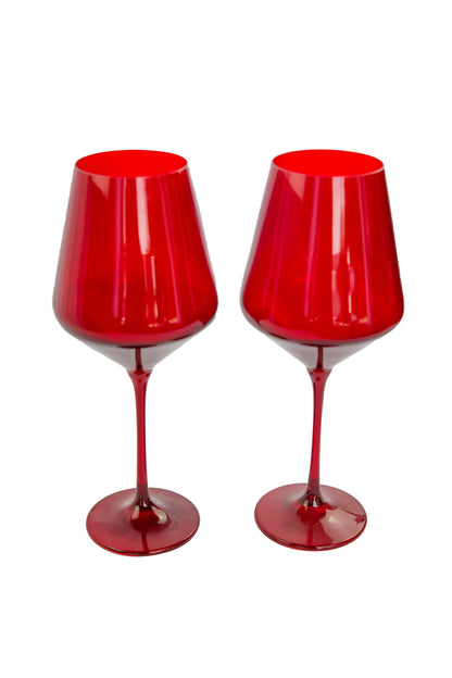 Estelle Colored Wine Stemware - Set of 2 {Red}