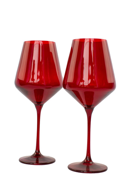 Estelle Colored Wine Stemware - Set of 2 {Red}