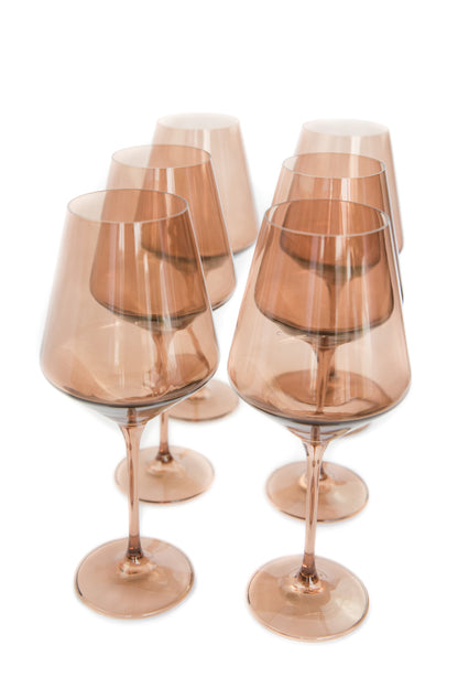 Estelle Colored Wine Stemware - Set of 6 {Amber Smoke}