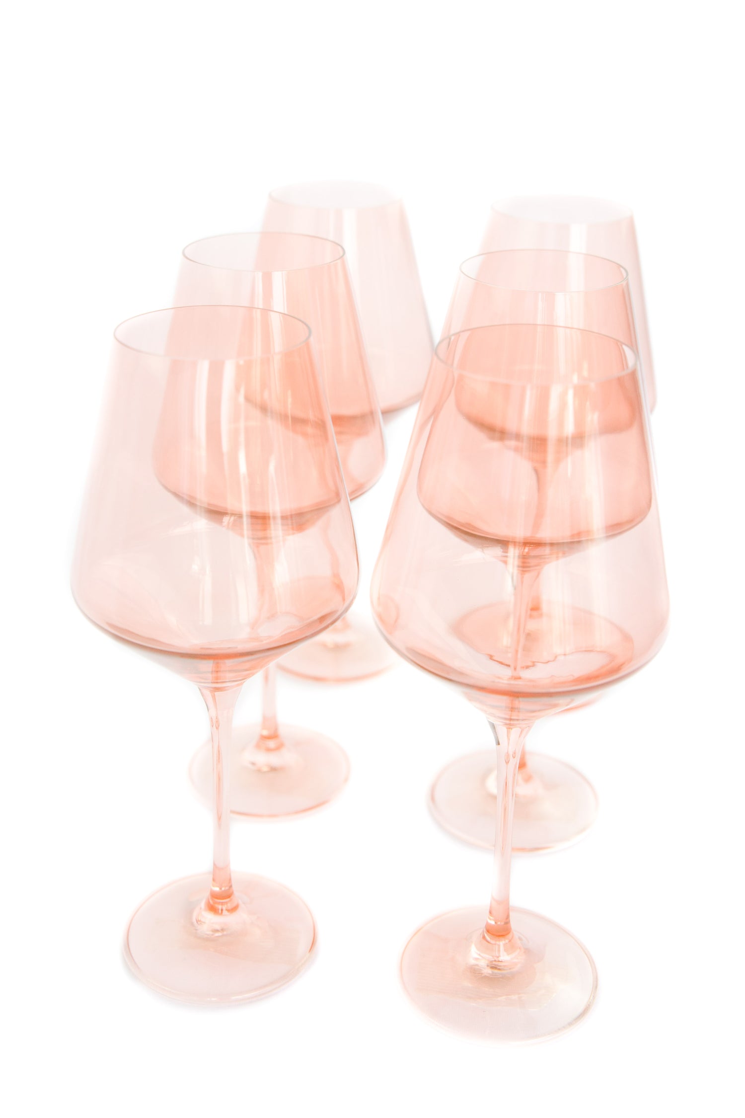 Estelle Colored Wine Stemware - Set of 6 {Blush Pink}