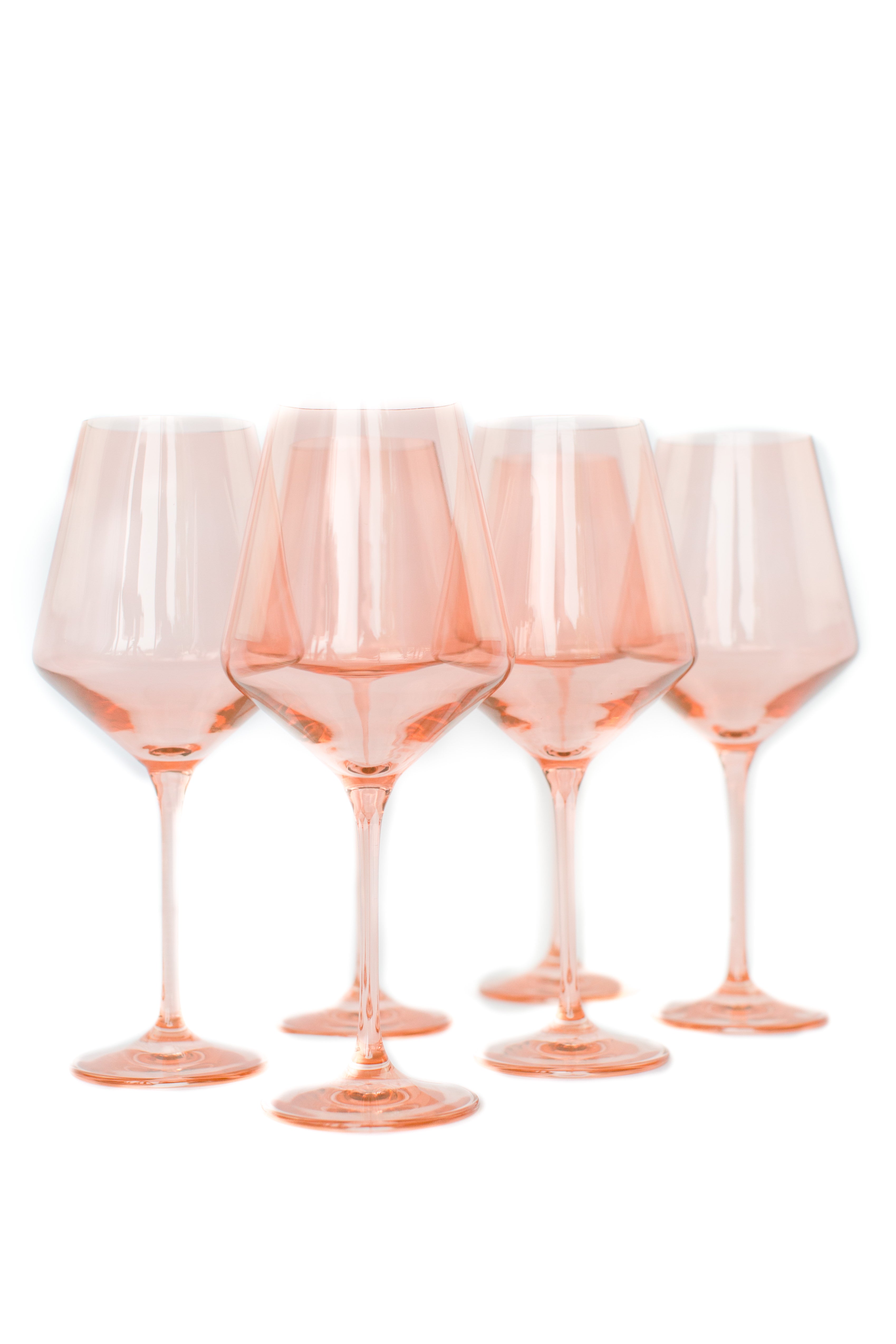 Estelle Colored Wine Stemware - Set of 6 {Blush Pink}