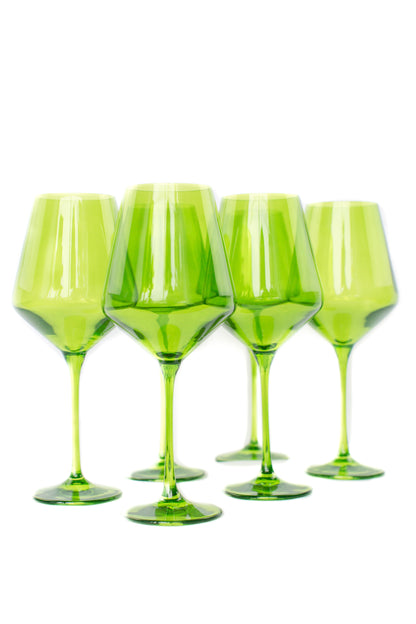 Estelle Colored Wine Stemware - Set of 6 {Forest Green}