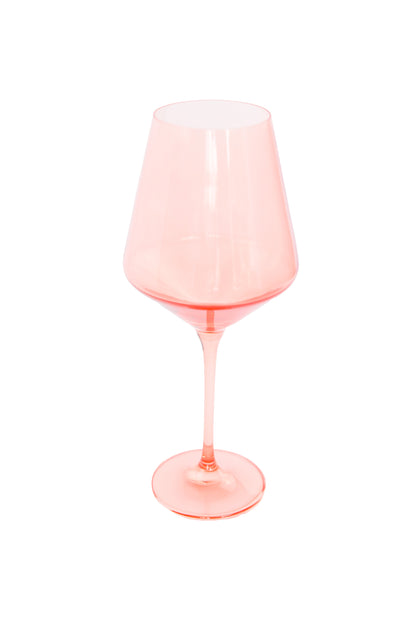 Estelle Colored Wine Stemware - Set of 6- Peach Fuzz {Our Coral Peach Pink}