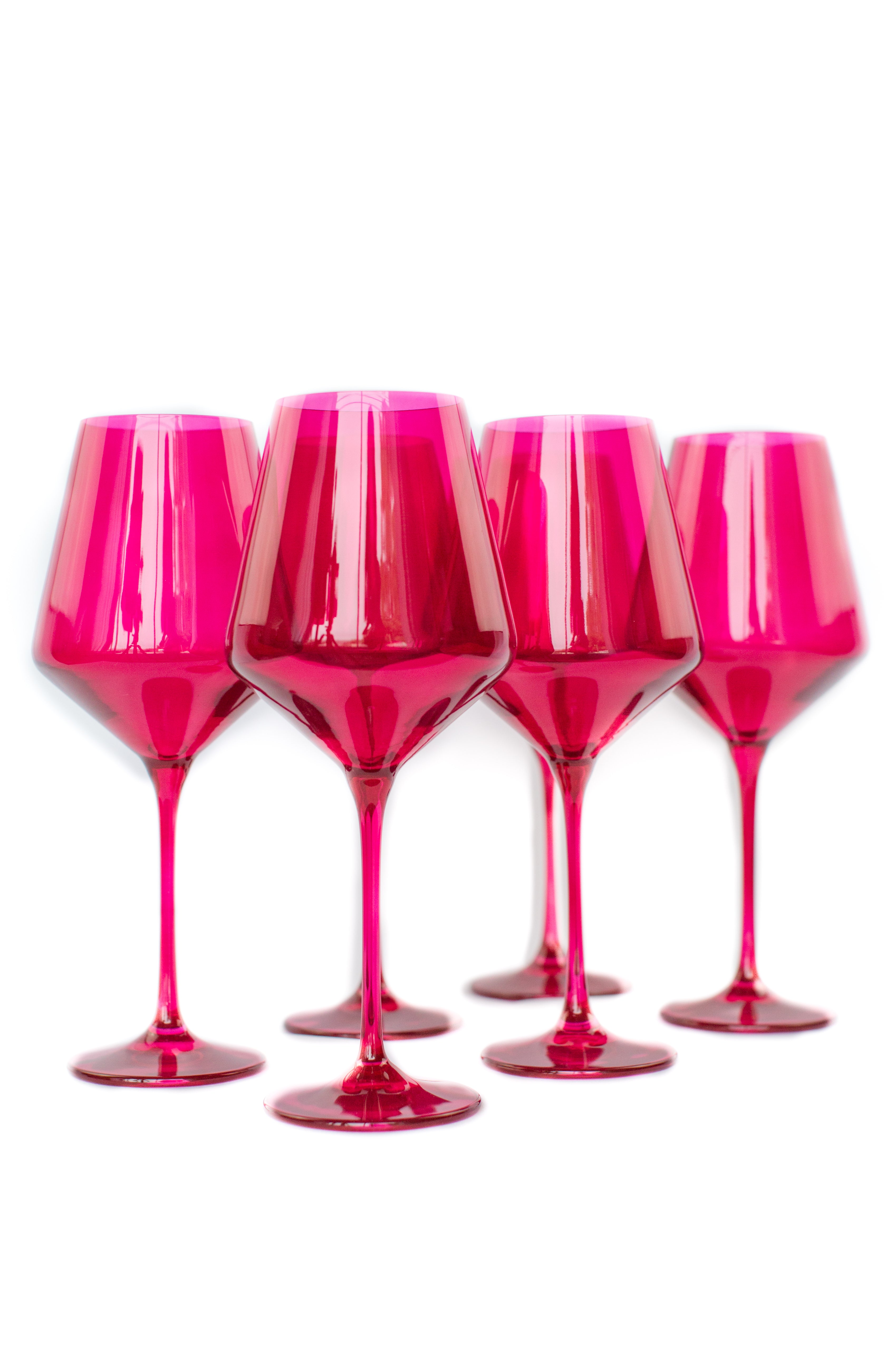 Estelle Colored Wine Stemware - Set of 6 {Viva Magenta (Our Fuchsia)}