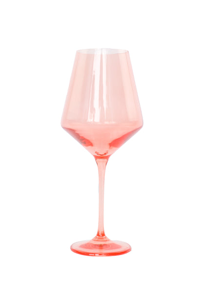 Estelle Colored Wine Stemware - Set of 6- Peach Fuzz {Our Coral Peach Pink}