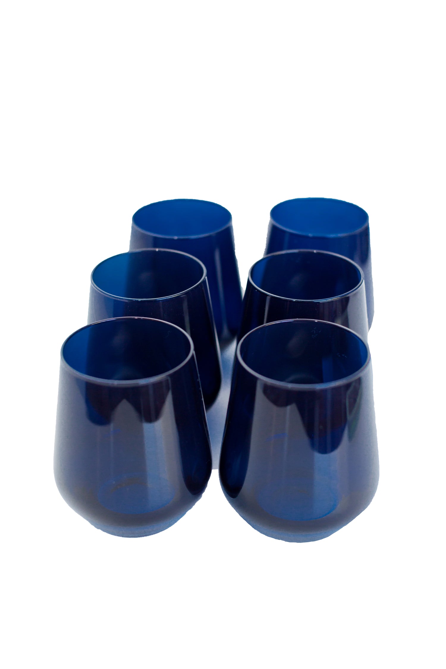 Estelle Colored Wine Stemless - Set of 6 {Midnight Blue}